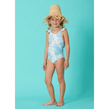 Marie Raxevsky Jungle Turquoise Girls Pleated Swimwear - My Little Thieves