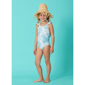Marie Raxevsky Jungle Turquoise Girls Pleated Swimwear - My Little Thieves