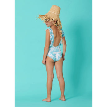 Marie Raxevsky Jungle Turquoise Girls Pleated Swimwear - My Little Thieves