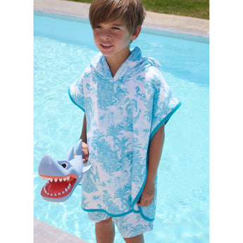 Marie Raxevsky Jungle Turquoise Hooded Terry Poncho | Kids - My Little Thieves