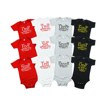 Milestone Multi colour Printed Baby Romper - Pack of 12 - My Little Thieves