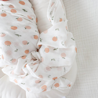 Muslin Swaddle - Peaches - My Little Thieves