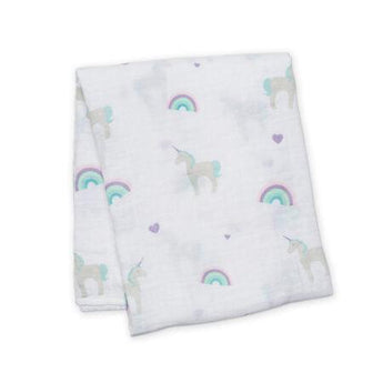 Muslin Swaddle - Rainbows & Unicorns - My Little Thieves