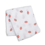 Muslin Swaddle - Strawberries - My Little Thieves