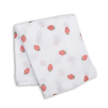 Muslin Swaddle - Strawberries - My Little Thieves