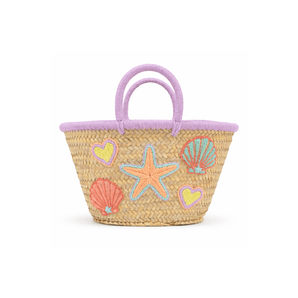 My Little Thieves Kids Beach Bag Sea Treasure Lavender Trim - My Little Thieves
