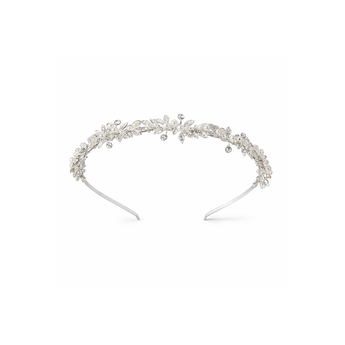 My Little Thieves Pearl Leaf Tiara Headband Silver | Kids Princess - My Little Thieves