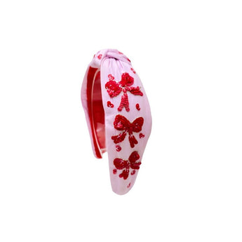 My Little Thieves Pink Bow Red Girls Headband | Kids - My Little Thieves