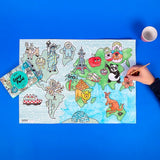 Omy Crazy Paint Kawaii & Atlas Ready To Paint Posters For Kids | Activity Books - My Little Thieves
