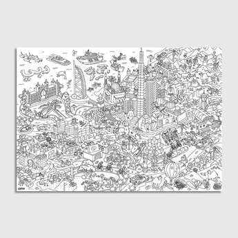 Omy Eco Friendly Kids' Colouring Posters | Fun Animal & Jungle Designs - My Little Thieves