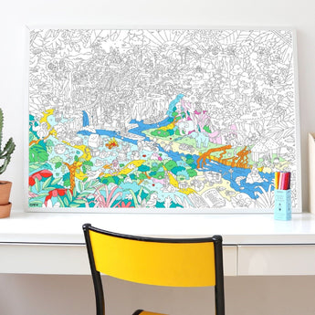Omy Eco Friendly Kids' Colouring Posters | Fun Animal & Jungle Designs - My Little Thieves