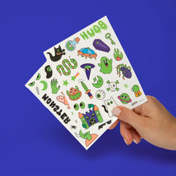 Omy Kids' Temporary Tattoos | Fun Dinosaur & Glow In The Dark Designs - My Little Thieves