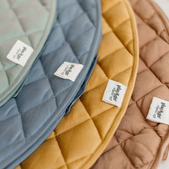 Organic Soft Baby Play Mat and Storage Bag – Dusty Blue - My Little Thieves