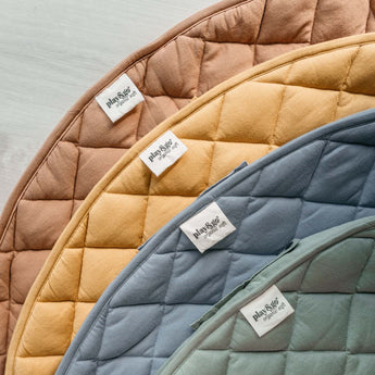 Organic Soft Baby Play Mat and Storage Bag – Dusty Blue - My Little Thieves