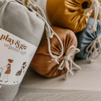 Organic Soft Baby Play Mat and Storage Bag – Dusty Blue - My Little Thieves