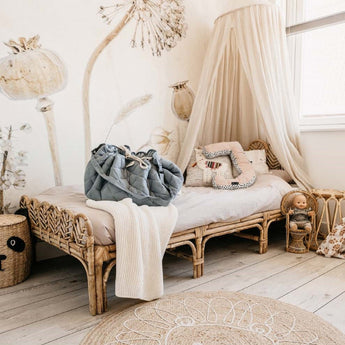 Organic Soft Baby Play Mat and Storage Bag – Dusty Blue - My Little Thieves