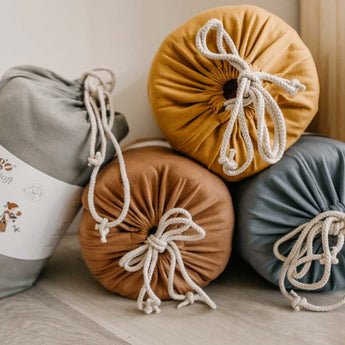 Organic Soft Baby Play Mat and Storage Bag – Dusty Blue - My Little Thieves