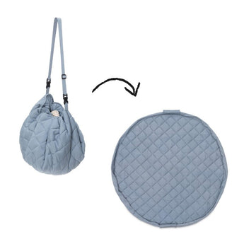 Organic Soft Baby Play Mat and Storage Bag – Dusty Blue - My Little Thieves