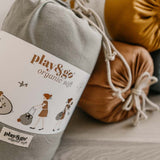 Organic Soft Baby Play Mat and Storage Bag – Mustard Chai Tea - My Little Thieves