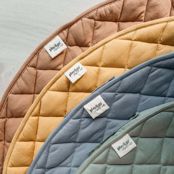 Organic Soft Baby Play Mat and Storage Bag – Mustard Chai Tea - My Little Thieves