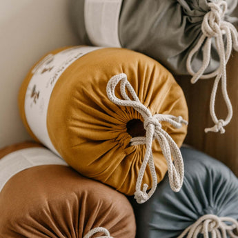 Organic Soft Baby Play Mat and Storage Bag – Mustard Chai Tea - My Little Thieves