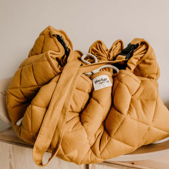 Organic Soft Baby Play Mat and Storage Bag – Mustard Chai Tea - My Little Thieves