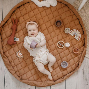 Organic Soft Baby Play Mat and Storage Bag – Tawny Brown - My Little Thieves