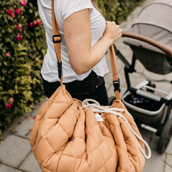 Organic Soft Baby Play Mat and Storage Bag – Tawny Brown - My Little Thieves
