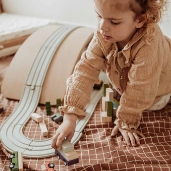 Organic Toy Storage Bag – Grid Brown - My Little Thieves