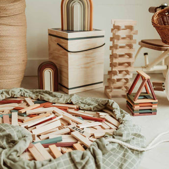 Organic Toy Storage Bag – Grid Green - My Little Thieves