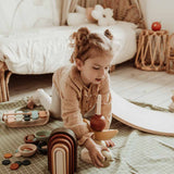 Organic Toy Storage Bag – Grid Green - My Little Thieves