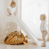 Organic Toy Storage Bag – Grid Mustard - My Little Thieves