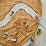 Organic Toy Storage Bag – Grid Mustard - My Little Thieves