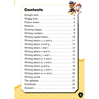 Paw Patrol First Writing Activity Book | Kids School Prep - My Little Thieves