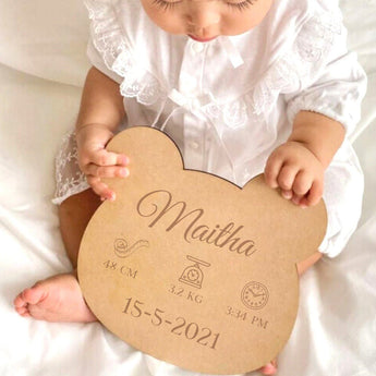 Personalized Birth Stat Wooden Sign for Baby's Nursery - My Little Thieves