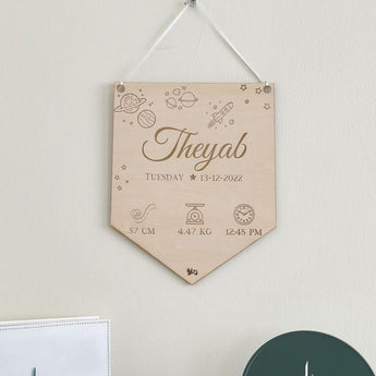 Personalized Birth Stat Wooden Sign for Baby's Nursery - My Little Thieves