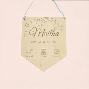 Personalized Birth Stat Wooden Sign for Baby's Nursery - My Little Thieves