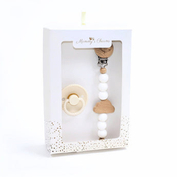 Personalized Cloudy Dreams Pacifier Clip + Pacifier Set - My Little Thieves