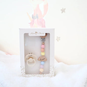 Personalized Cloudy Dreams Pacifier Clip + Pacifier Set - My Little Thieves