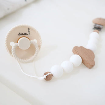 Personalized Cloudy Dreams Pacifier Clip + Pacifier Set - My Little Thieves