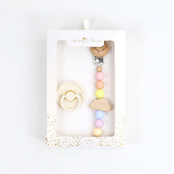 Personalized Cloudy Dreams Pacifier Clip + Pacifier Set - My Little Thieves