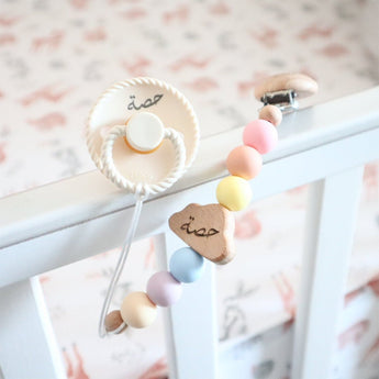 Personalized Cloudy Dreams Pacifier Clip + Pacifier Set - My Little Thieves