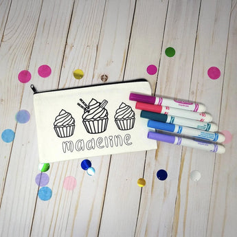 Personalized DIY Pencil Pouch & Markers - My Little Thieves