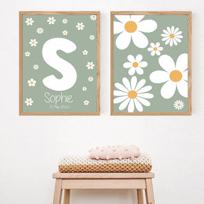 Personalized Name Wall Art Framed - Set of 2 - My Little Thieves