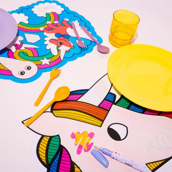 Reusable Magic Water Placemats – Fun & Mess - Free Coloring for Kids - My Little Thieves