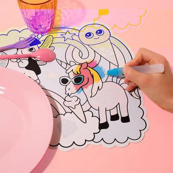 Reusable Magic Water Placemats – Fun & Mess - Free Coloring for Kids - My Little Thieves