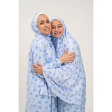 Rouqei Adult Prayer Outfit Blue Bow | Islamic Women Wear - My Little Thieves