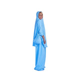 Rouqei Elegant Adult Satin Prayer Clothes With Wrap Around Scarf | Prayer Set - My Little Thieves