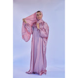 Rouqei Elegant Adult Satin Prayer Clothes With Wrap Around Scarf | Prayer Set - My Little Thieves
