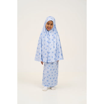 Rouqei Girls Prayer Set Blue Bow | Islamic Kids Wear - My Little Thieves